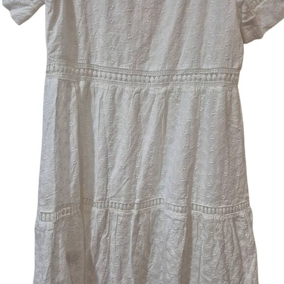 Petallush Women's White Cotton Allover Lace Lined Dress NEW - Picture 8 of 13